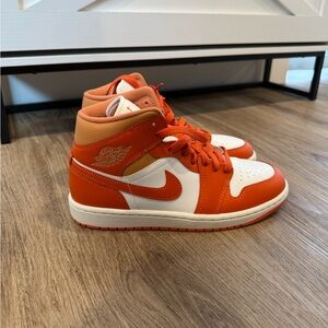 Nike Air Jordan Mid Sneakers - Orange and White